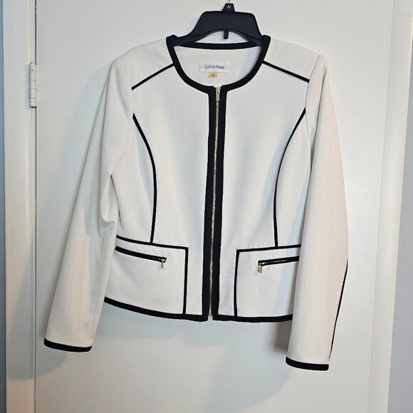 Calvin Klein white and black jacket/blazer - Picture 1 of 5